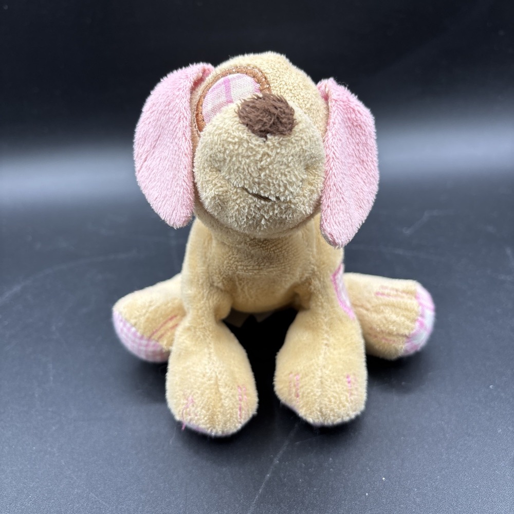 Ganz Webkinz Mini Calico Cutie Dog Puppy Plush Retired BG2602 Rattle Patch